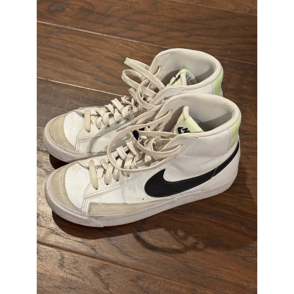 Nike Blazer Mid 77 Shoes Kids 4.5Y White Black Lime Green Youth Shoes Vintage
